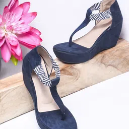 TRYME Suede Party Wedge Sandals-picture-22