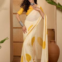 Sangria Bandhani Printed Saree with Lace Border & Unstitched Blouse-picture-20