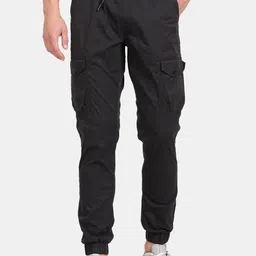 t-base Men Regular Fit Mid-Rise Joggers Trousers-image-3