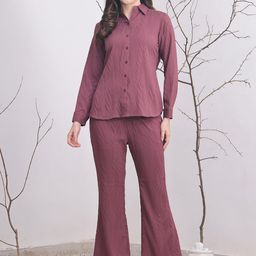 Claura Self Design Long Sleeves Shirt With Trousers-picture-42