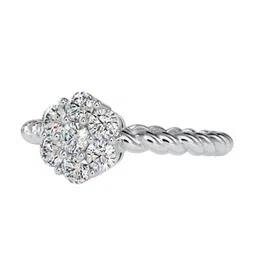 Emori Floral Solitaire Halo Diamond Ring-image-54