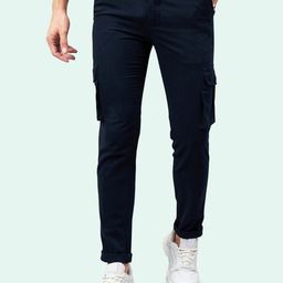STUDIO NEXX Men Relaxed Straight Leg Loose Fit Cargos Trousers-image-32