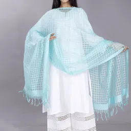 Rani Saahiba Checked Bhagalpuri Dupatta-picture-21