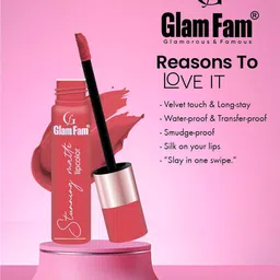 GlamFam Set Of 2 Stunning Matte Waterproof Lip Color- 5 ml Each- Caramel Latte 17 image 5
