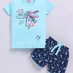 Universal Stars Girls Printed Pure Cotton T-Shirt And shorts-image-93