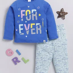 Moms Love Girls Printed Pure Cotton T-Shirt With Trousers-image-10