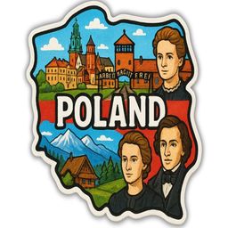 Poland Country Theme Souvenir Wooden Refrigerator Stylish Fridge Magnet-image-77