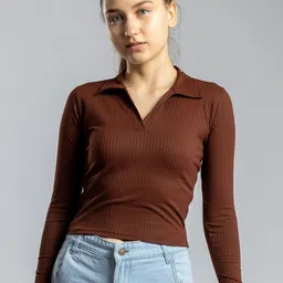 Redamancii Women Vertical Striped Shirt Collar Top-picture-33