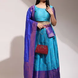 DIVASTRI Semi-Stitched Lehenga & Unstitched Blouse With Dupatta-9