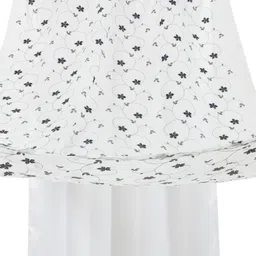 Aura 2 Pieces White & Grey Floral Embroidered Black Out Door Curtains-image-89