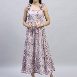 ROSEMELON Floral Print Crepe A-Line Maxi Dress-image-84