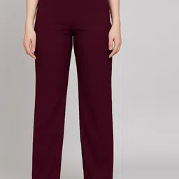 NU CLOTHS Women Straight Fit High-Rise Trousers-picture-22