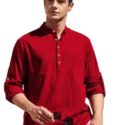 APEKTRA Men Mandarin collar Short Kurta-16