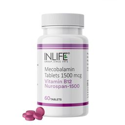 INLIFE Vitamin B12 1500 mcg Methylcobalamin Supplement For Energy & Metabolism- 60 Tablets-11