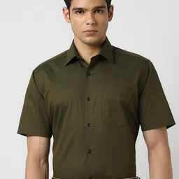 Van Heusen Men Spread Collar Solid Cotton Formal Shirt-picture-47