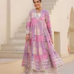 AARAAS Ethnic Motifs Printed Fit & Flare Cotton Maxi Ethnic Dress-picture-0