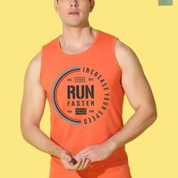 WOOSTRO Pack Of 2 Printed Super Combed Cotton Gym Vests VWS26(98 LGTGREEN)(RUN ORANGE)-picture-45