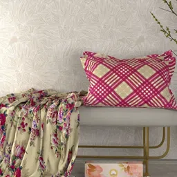 Pure Decor Leisure Fur Cream-Coloured Floral Microfiber 300 TC Bedsheet Set-2.74mX2.74m-2