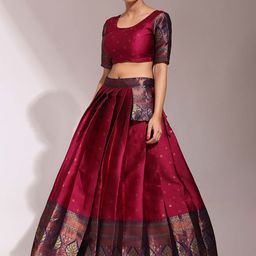 Payu Semi-Stitched Lehenga & Unstitched Blouse With Dupatta image 4