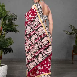 Panzora Ajrak Block Block Print Saree image 3