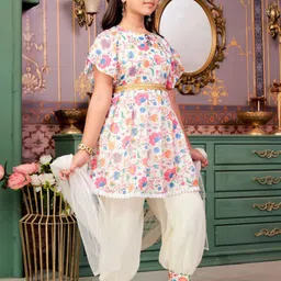 Aarika Girls Floral Printed Regular Kurta with Salwar & With Dupatta image 2