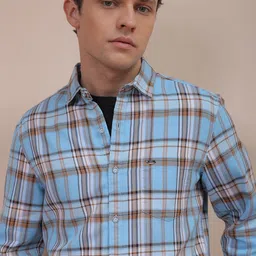 The Indian Garage Co Men Slim Fit Opaque Checked Casual Shirt-image-85
