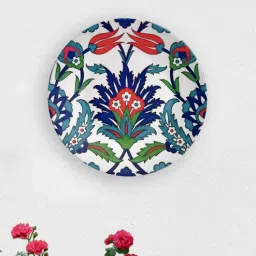 quirk india Multicolour Ceramic Turkish Flower Within Decorative Wall Plate-picture-5