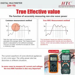 hct HTC DM-98 with TRMS and Autoranging function with Bargraph (Battrey Included) Digital Multimeter image 3