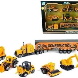 Die Cast Metal 7 Pcs Vehicle Trucks Toys Play Set for Kids Metal Die Cast Construction Toy Set (Construction Truck Set) (Multicolor)-29