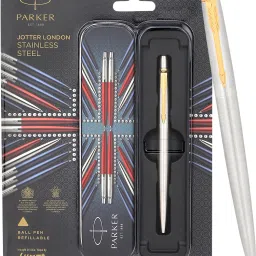Jotter Stainless Steel, Gold Trim Ball Pen-26