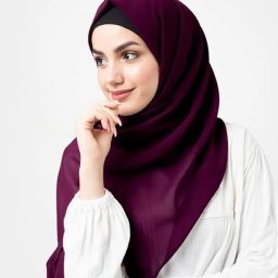 Solid Chiffon Women Purple Scarf-image-78