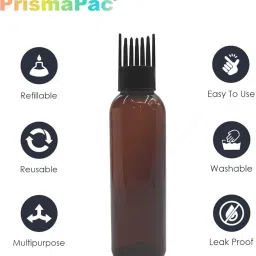 prismapac Hair Root & Scalp Applicator, Empty Container for Oil, Serum, Shampoo & Medicine 120 ml Bottle image 4
