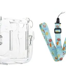 Stela Instax mini 11 camera crystal Transparent case bag with blue trap Camera Bag-9