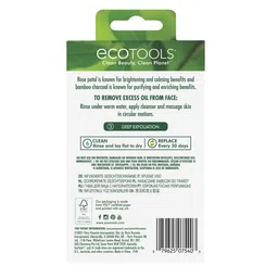 EcoTools Set of 2 Facial Sponges - Bamboo Charcoal & Rose Petal image 2