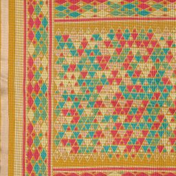 KALINI Mustard & Red Geometric Printed Zari Saree image 5