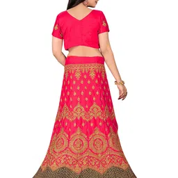 MANVAA Embroidered Thread Work Semi-Stitched Lehenga & Unstitched Blouse With Dupatta image 2