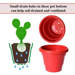 Kuber Industries Red 5 Pcs 2 Layered Planters image 5