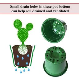 Kuber Industries Set Of 8 Green Solid Layered Plastic Flower Pot With Drainage Hole image 5