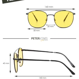 Peter Jones Eyewear Unisex Square Sunglasses With Polarised Lens PO-N730Y-D image 5