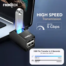 Frontech SpeedLink 3-Port USB Hub – USB 3.0, 5Gbps, Compact, Plug & Play USB Adapter image 2