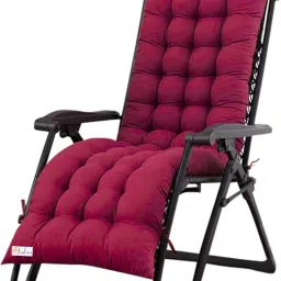 Multipurpose Long Chair Cushion for Rocking Chair, Office, Home & Indoor/Outdoor Polyester Fibre Solid Chair Pad Pack of 1-15
