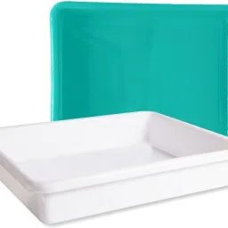 Wonder Plastic Prime Exel Tray 555 for Home/Kitchen/Office, Set of 2, White UGreen Color, Made in India, MRV03994 Tray-image-5