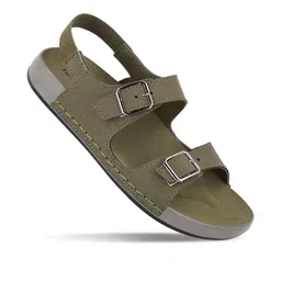 Walkaroo Women Olive Buckle & Backstrap Synthetic Open Toe Flats-picture-28