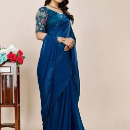 K 5 Fashion Pure Chiffon Saree With Blouse Piece-image-33
