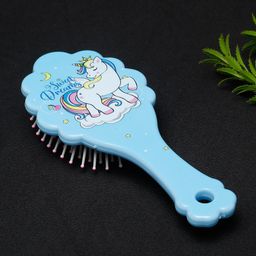 Stoln Unicorn Printed Zig Zag Shaped Hair Brush- Skyblue-14
