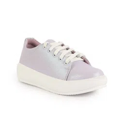FAUSTO Women PU Height Enhancer Lightweight Shiny Chunky Lace-Up Sneakers-image-19