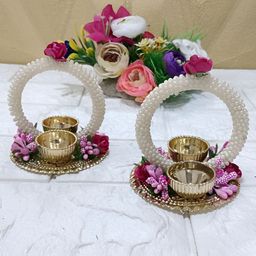 Sellplus 2-Pcs Yellow & White Tealight Candle Holder-image-86
