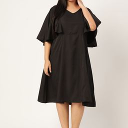 theRebelinme Women Flutter Sleeve Crepe A-Line Midi Dress-picture-10