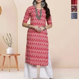 7Threads Women Pack Of 4 Ethnic Motifs Printed Straight Kurta-22
