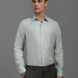 Louis Philippe Men Classic Fit Spread Collar Textured Cotton Formal Shirt-picture-36